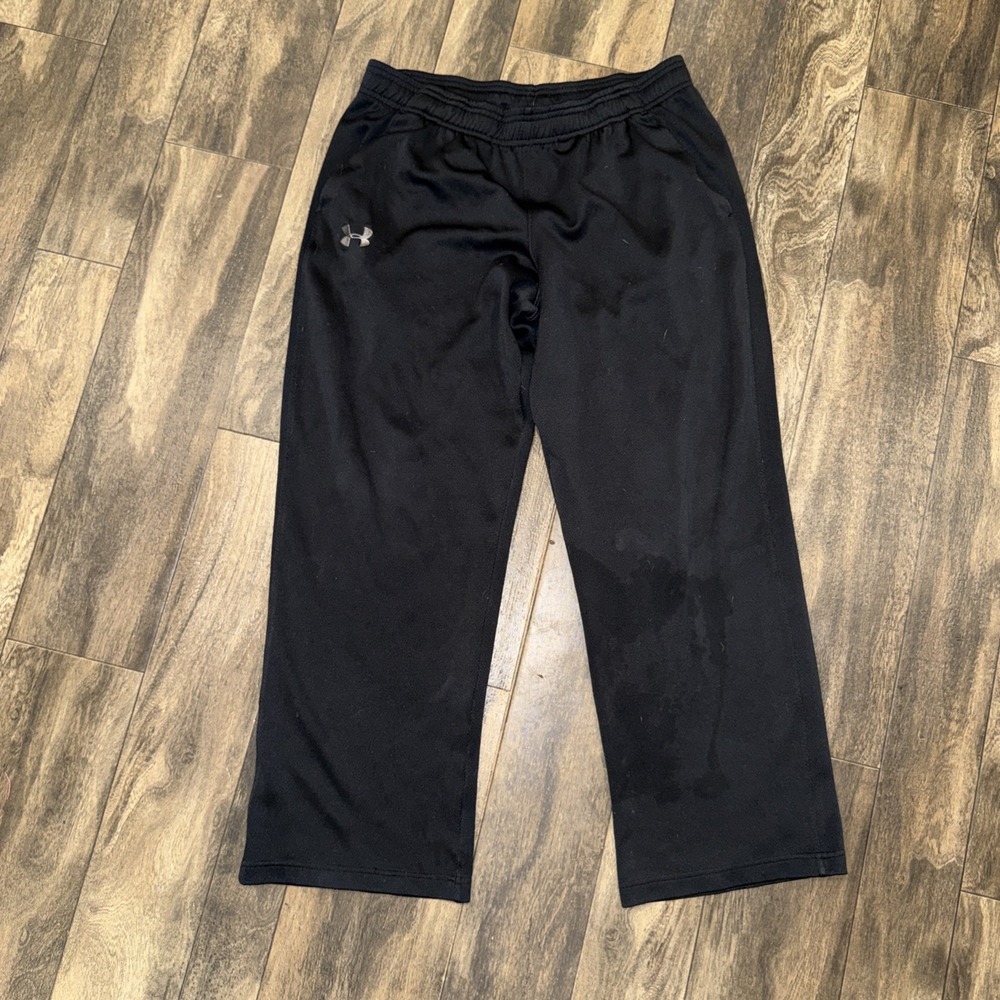Under Armour Sweatpants Black 100% Polyester Athletic Wear Men's Size‎ M Workout